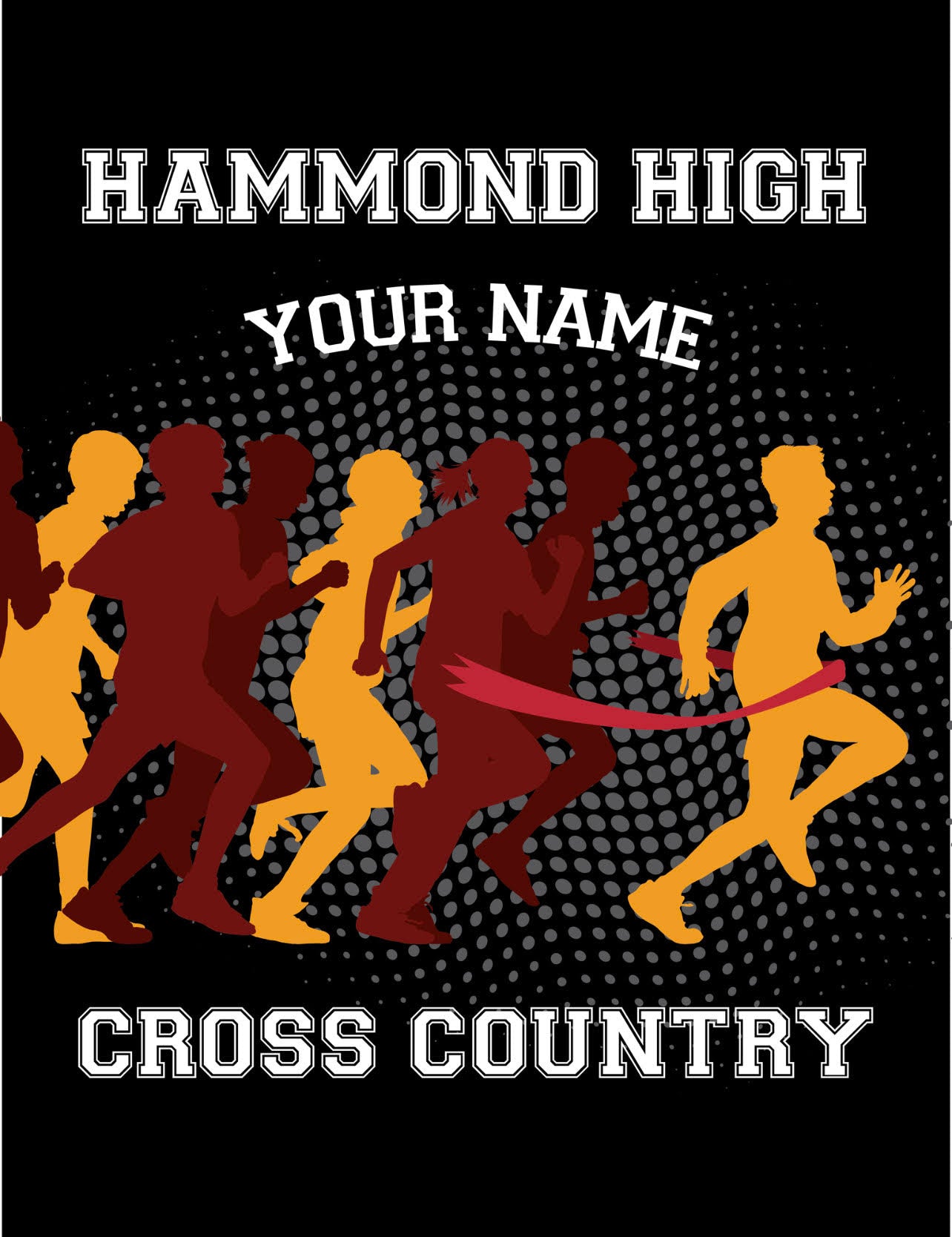 CROSS COUNTRY customize in your school's colors