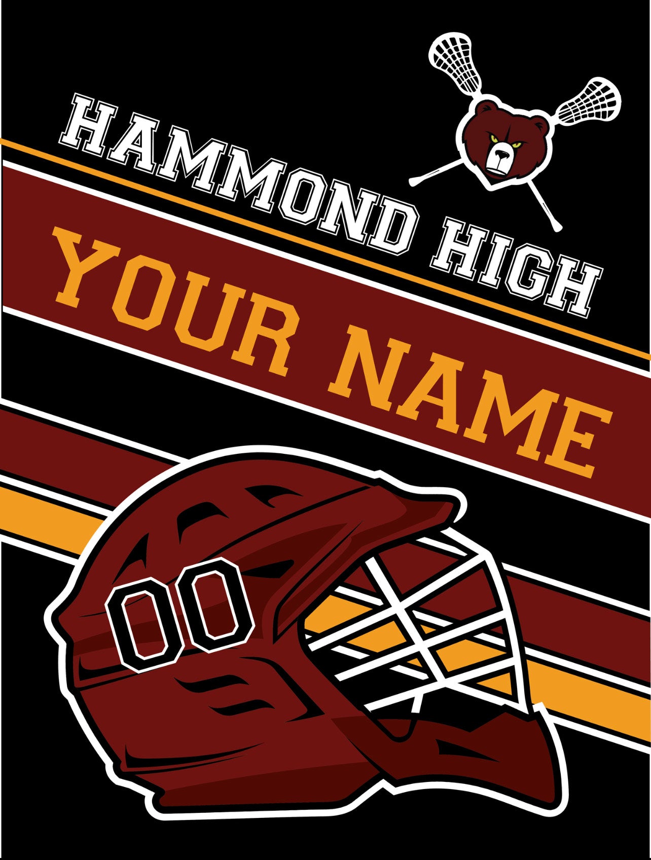 LACROSSE customize in your school's colors