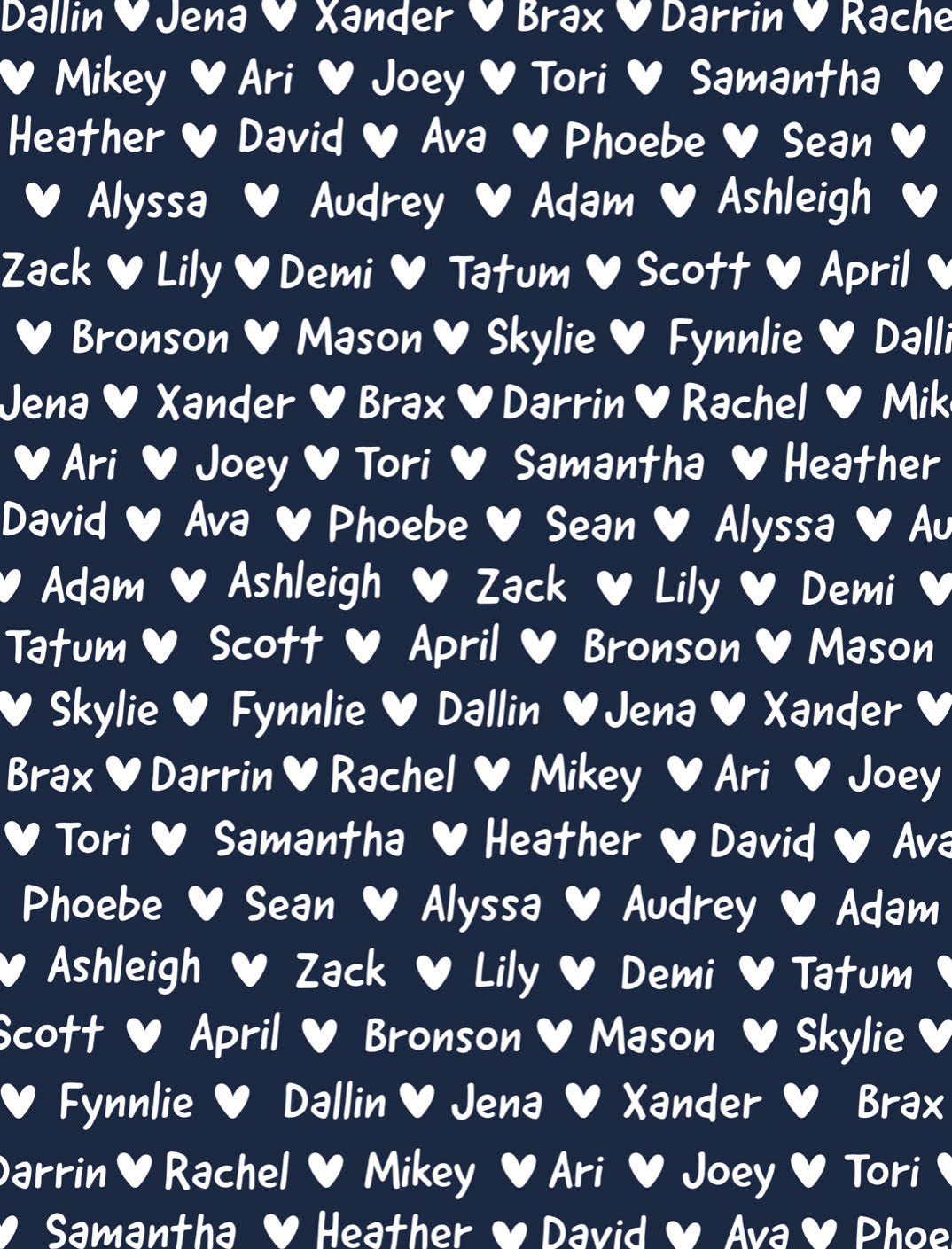 Name with Hearts Blanket