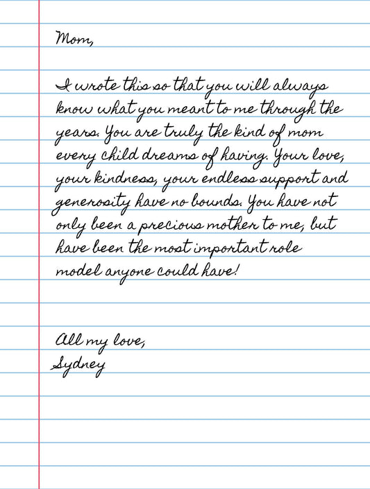 Personal Letter to Loved One